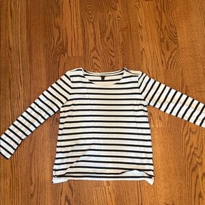 ANN TAYLOR STRIPED ZIP SHOULDER LONG SLEEVE